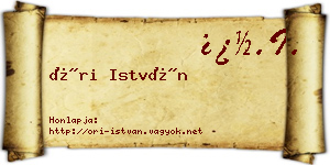 Őri István névjegykártya